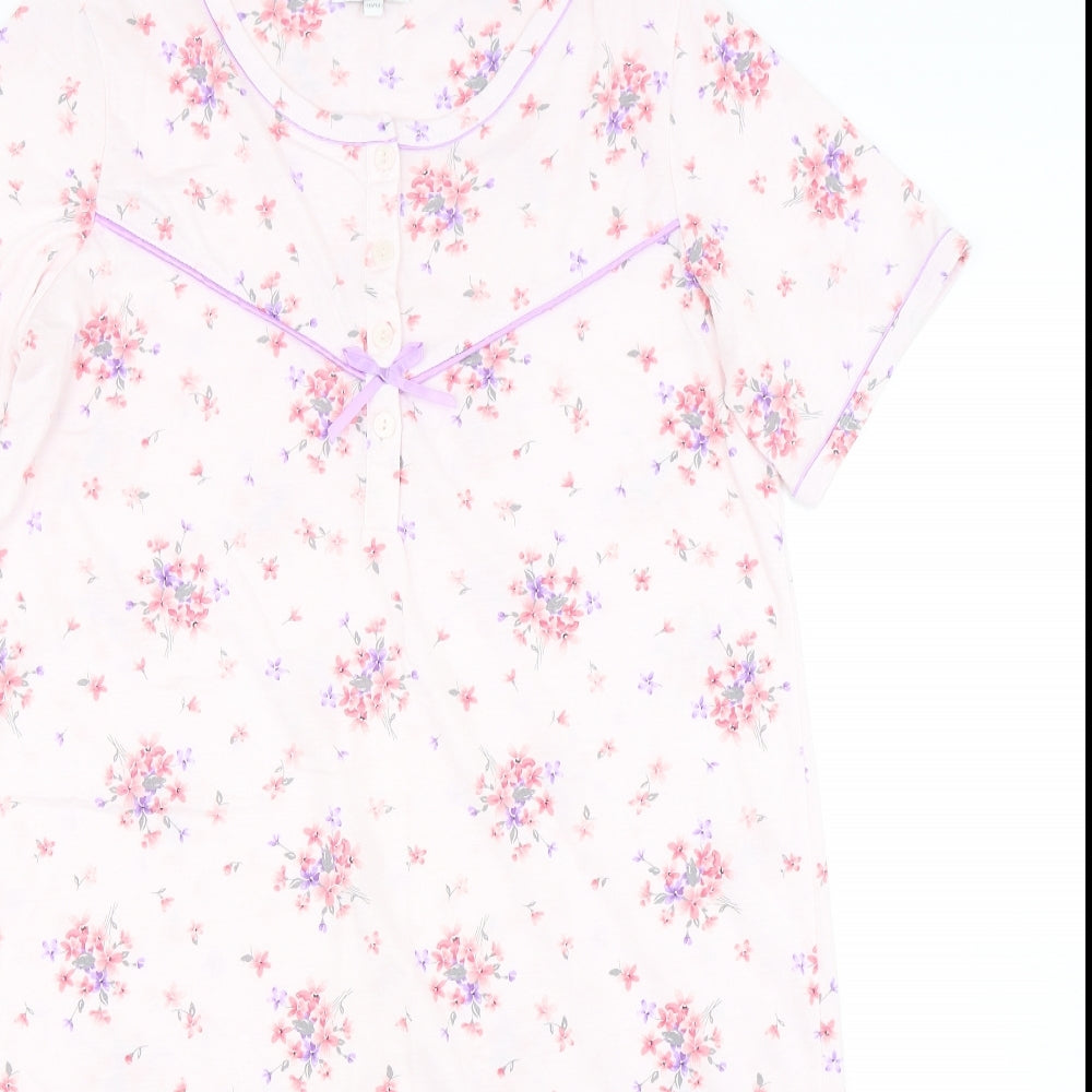 La Marquise Womens Pink Floral Cotton  Dress Size 10