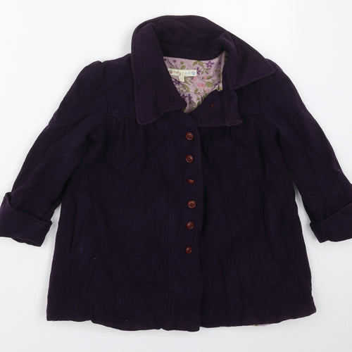 Molly & Jack Girls Purple   Pea Coat Coat Size 4-5 Years  Button