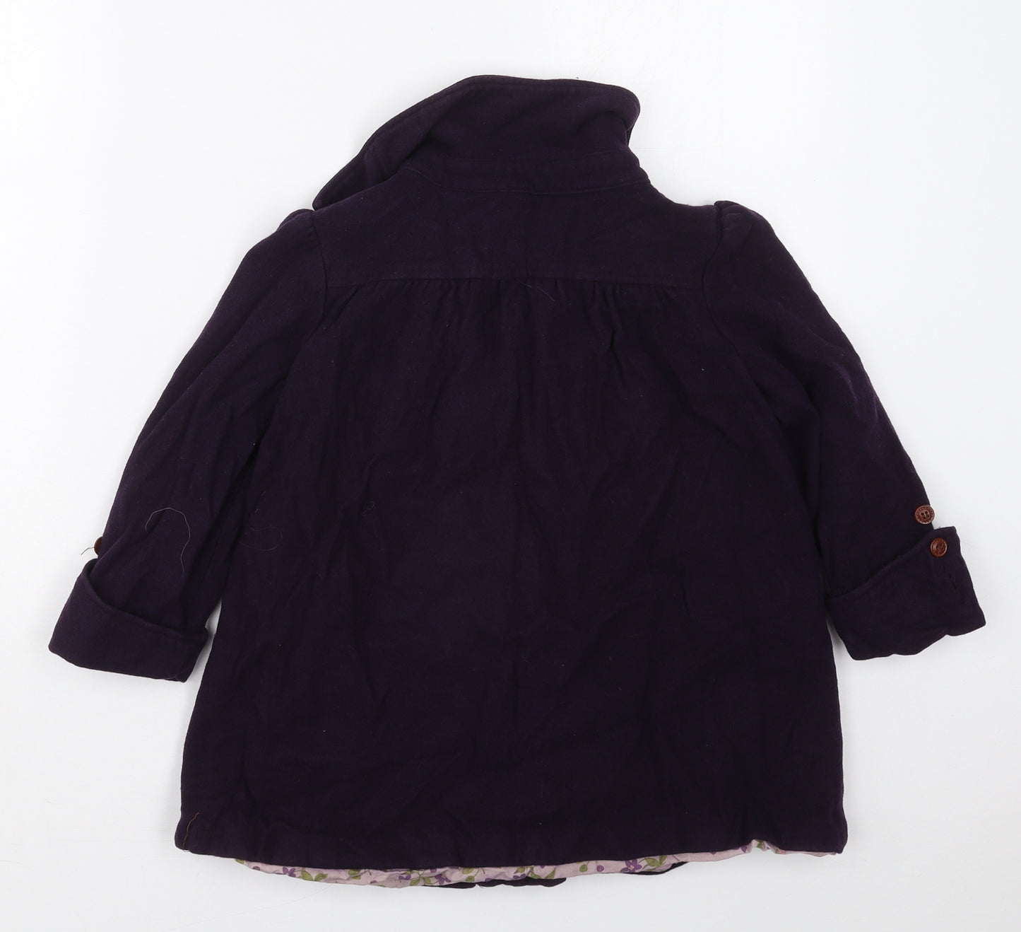 Molly & Jack Girls Purple   Pea Coat Coat Size 4-5 Years  Button