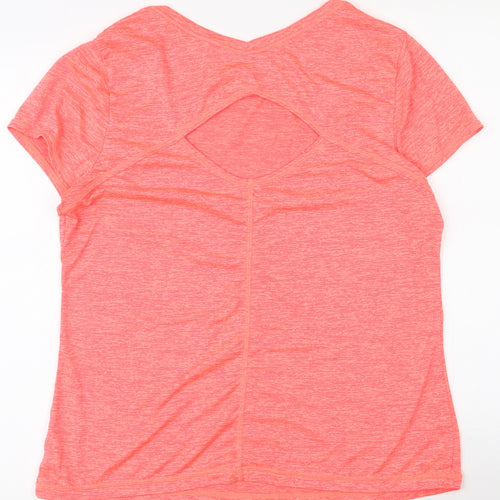 Athletic Works Womens Pink  Polyester Basic T-Shirt Size 16 Round Neck Pullover