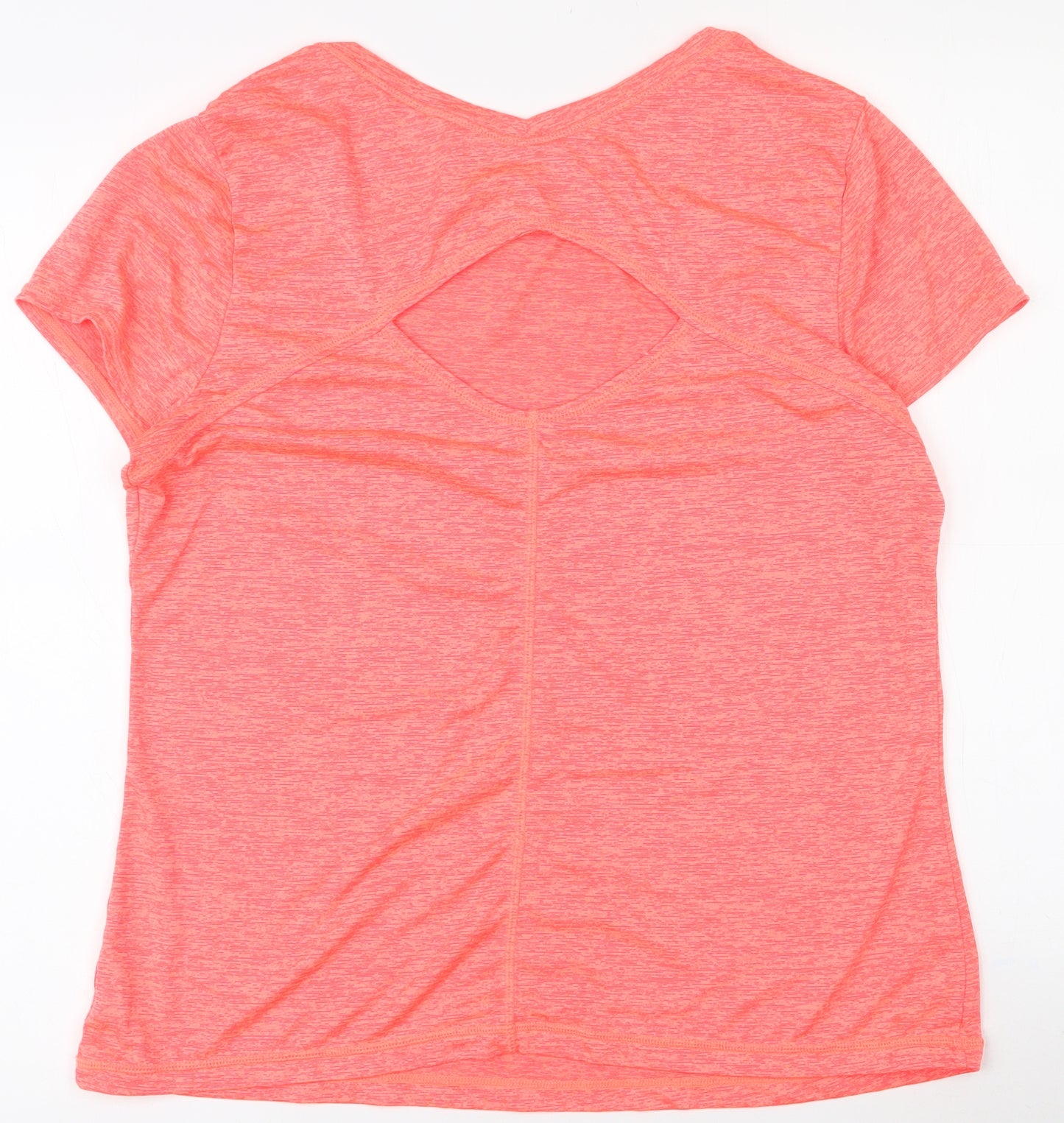 Athletic Works Womens Pink  Polyester Basic T-Shirt Size 16 Round Neck Pullover