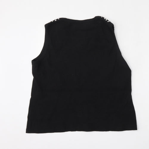Anonymous Womens Black Round Neck  Cotton Vest Jumper Size XL