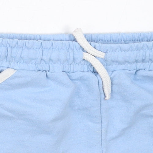 Primark Girls Blue  Cotton Sweat Shorts Size 4-5 Years  Regular Drawstring
