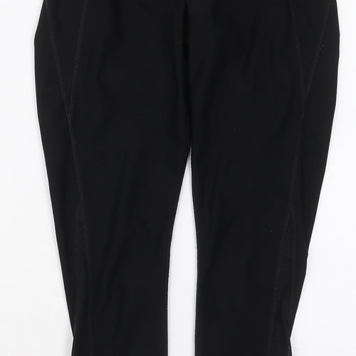 Athletic Works Womens Black  Polyester Compression Leggings Size 8 L26 in Regular