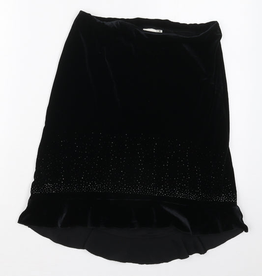 IDX Girls Black  Polyester A-Line Skirt Size 12 Years  Regular