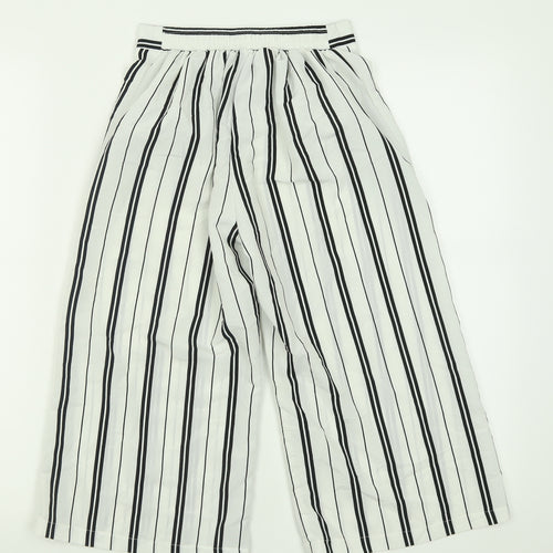 New Look Girls White Striped Polyester Capri Trousers Size 9 Months  Regular Pullover