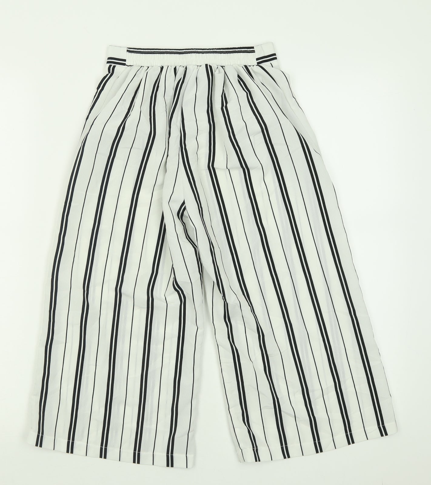 New Look Girls White Striped Polyester Capri Trousers Size 9 Months  Regular Pullover