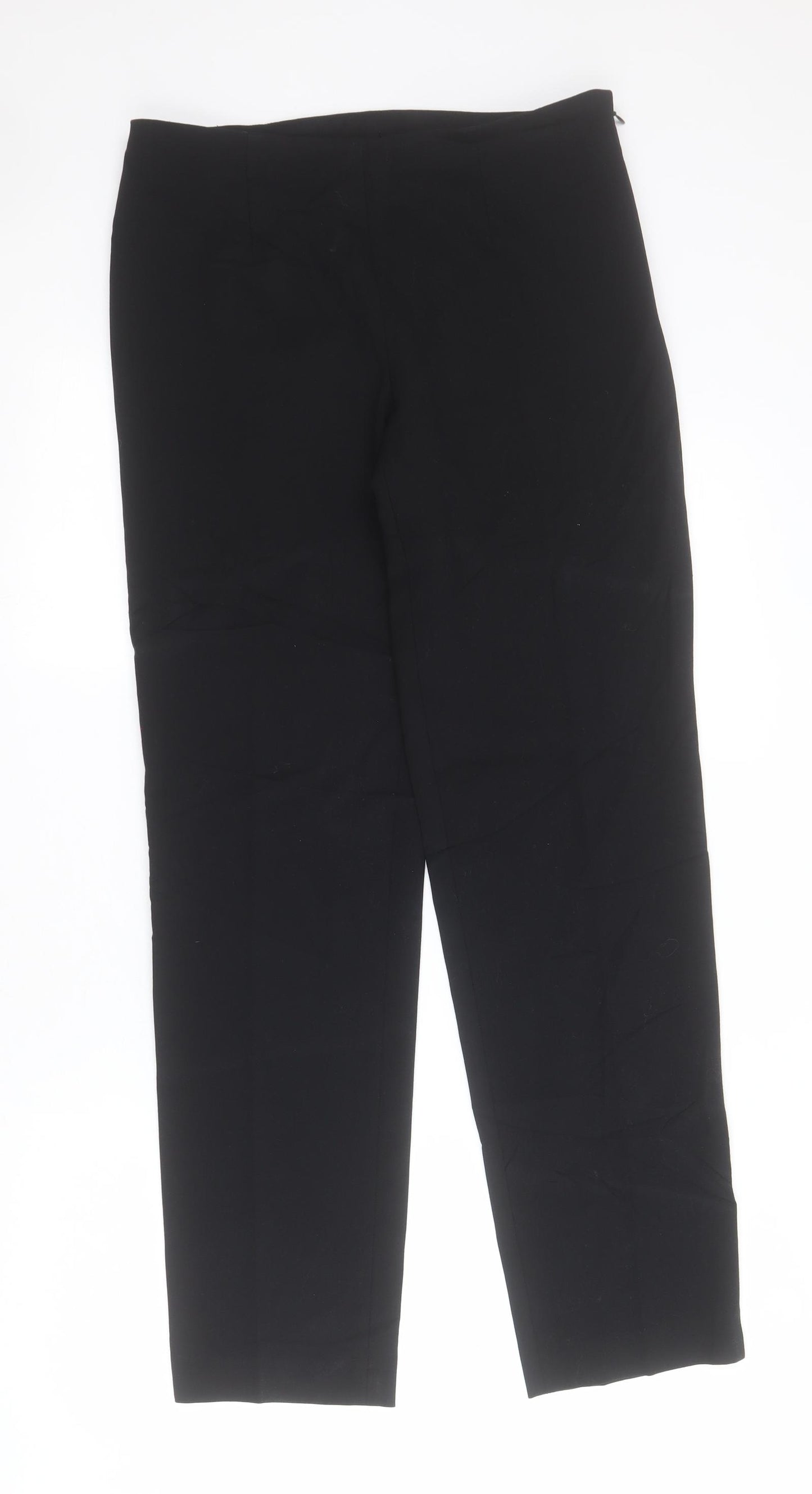 Artigiano Womens Black  Polyester Carrot Trousers Size 10 L30 in Regular Zip