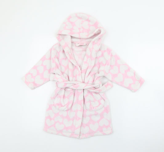 NEXT Girls Pink Geometric Polyester Top Robe Size 2-3 Years  Tie