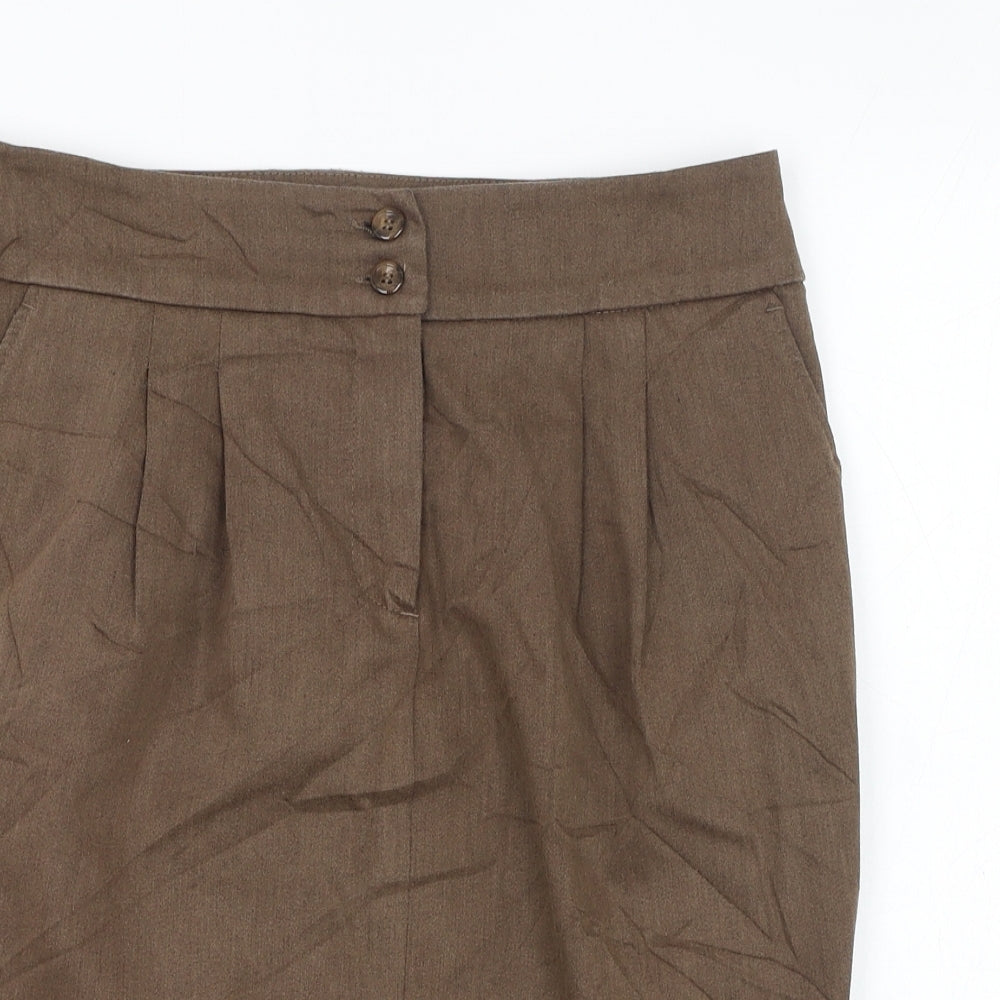 Jobis Womens Brown  Cotton Straight & Pencil Skirt Size 12   Zip