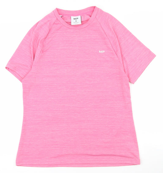 MP Womens Pink  Polyester Basic T-Shirt Size M Round Neck Pullover