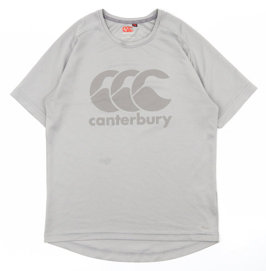 Canterbury Womens Grey  Polyester Basic T-Shirt Size S Round Neck Pullover