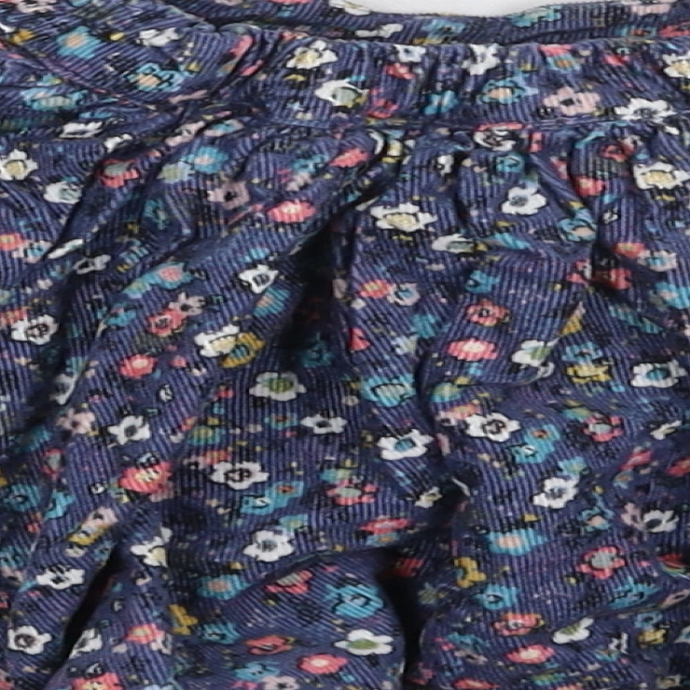 Marks and Spencer Girls Blue Floral Cotton Skater Skirt Size 2-3 Years  Regular