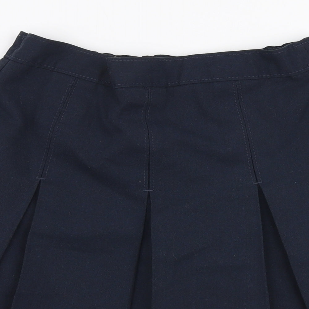 Marks and Spencer Girls Blue  Polyester Pleated Skirt Size 8-9 Years  Regular Zip