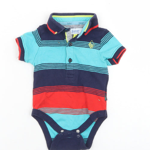 Ted Baker Boys Multicoloured Striped Cotton Babygrow One-Piece Size 3-6 Months  Snap