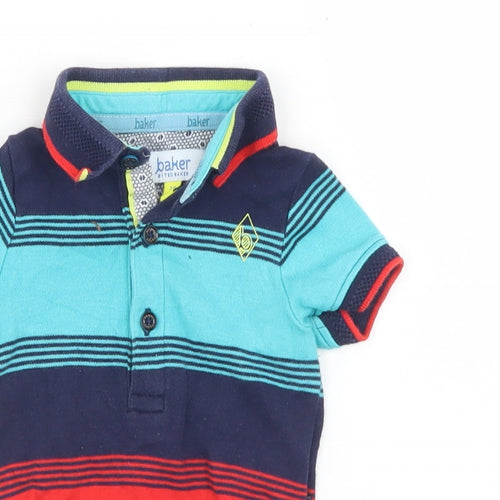 Ted Baker Boys Multicoloured Striped Cotton Babygrow One-Piece Size 3-6 Months  Snap