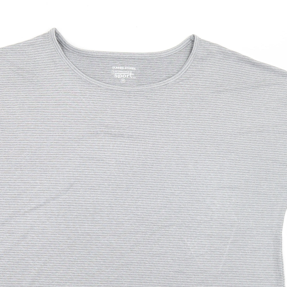Dunnes Stores Womens Grey  Polyester Basic T-Shirt Size M Round Neck