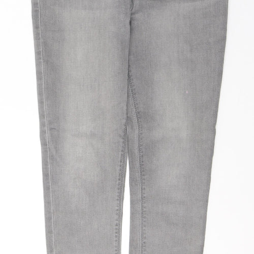 Denim & Co. Girls Grey  Cotton Skinny Jeans Size 13-14 Years  Regular Button