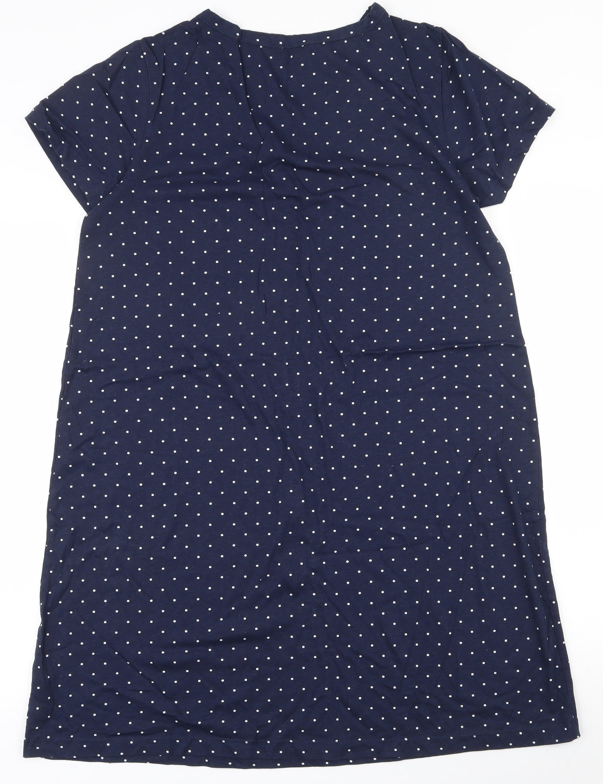 Dunnes Stores Womens Blue Polka Dot 100% Cotton Top Dress Size 8  Button