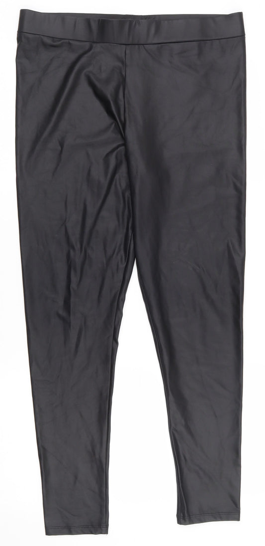Primark Womens Black  Polyester Jogger Leggings Size 12 L26.5 in