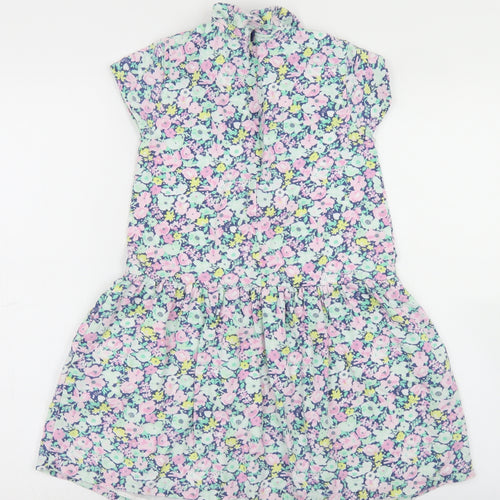 Willow Girls Multicoloured Floral Viscose Fit & Flare  Size 7-8 Years  Collared Zip