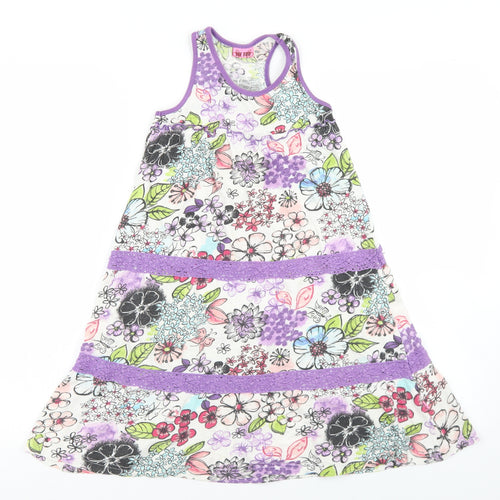 Me Too Girls Multicoloured Floral Cotton Trapeze & Swing  Size 6 Years  Round Neck