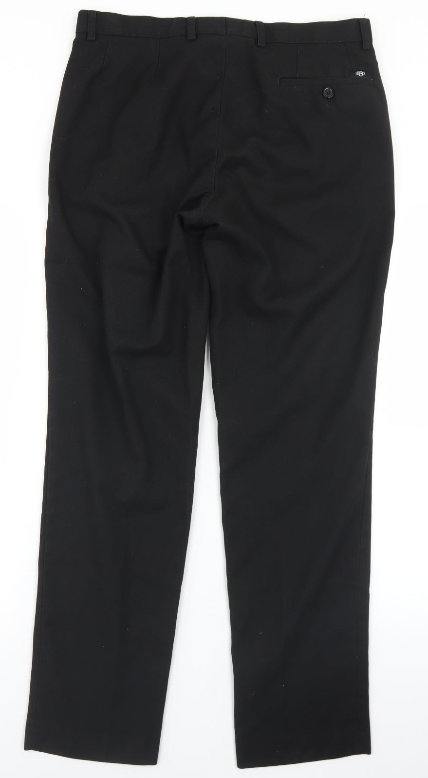 1880 Mens Black  Polyester Dress Pants Trousers Size 32 in L28 in Regular Button