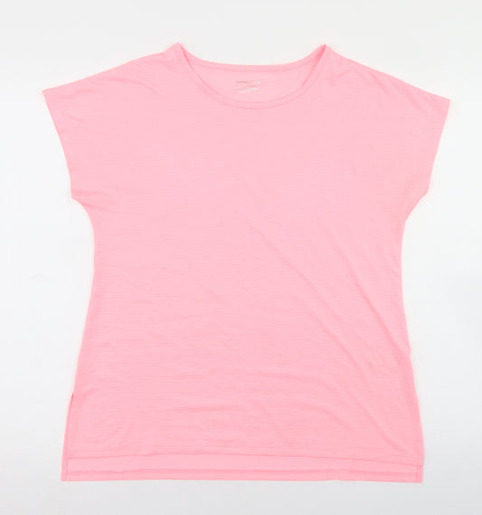 Dunnes Stores Womens Pink  Polyester Basic T-Shirt Size S Round Neck