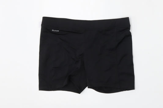 DECATHLON Womens Black  Polyester Athletic Shorts Size M L4 in Regular