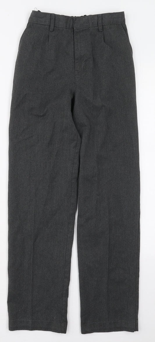 Marks and Spencer Boys Grey  Polyester Dress Pants Trousers Size 13-14 Years  Regular Hook & Eye