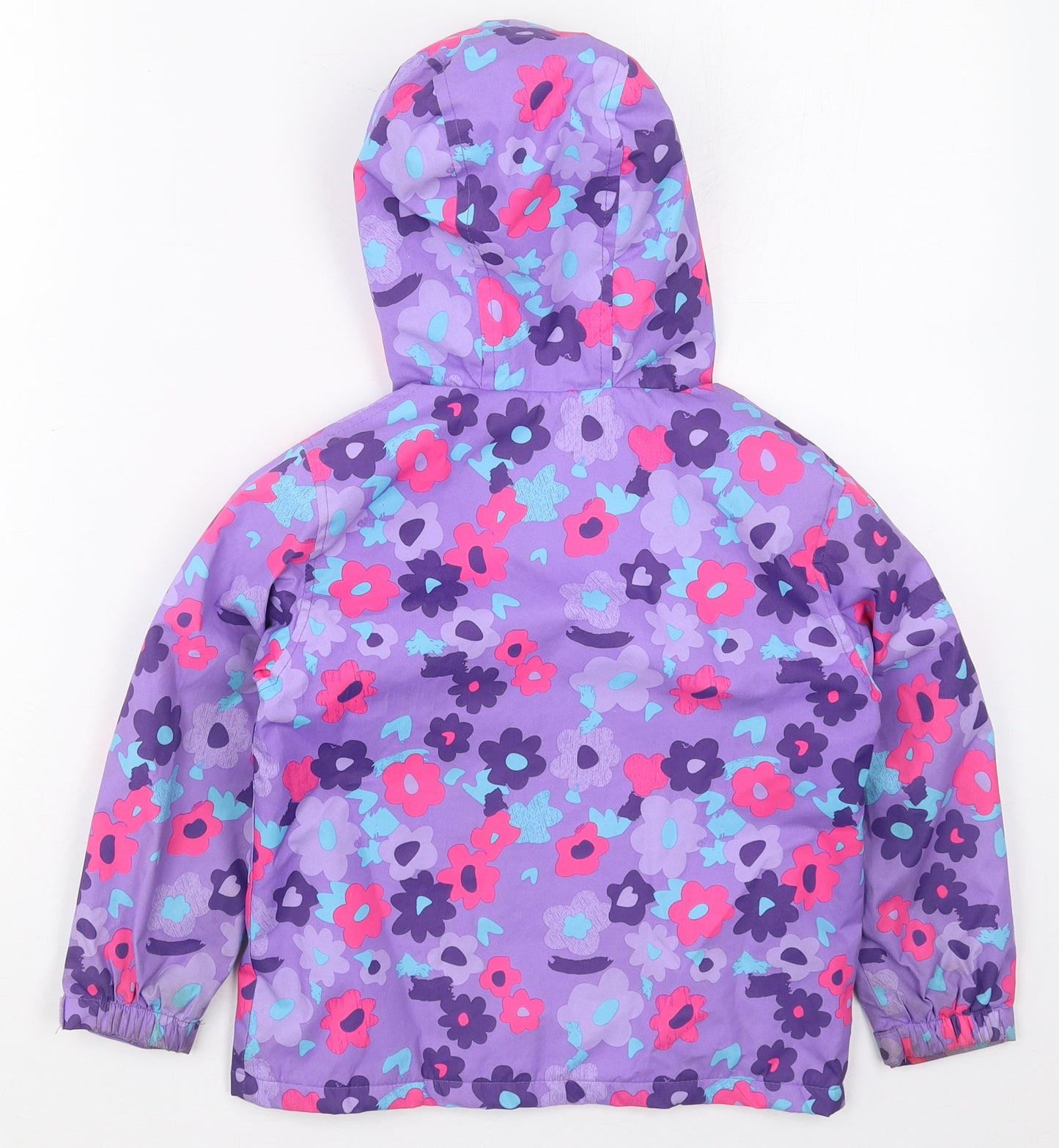 Hotoho Kids Girls Purple Floral  Basic Coat Coat Size S  Zip