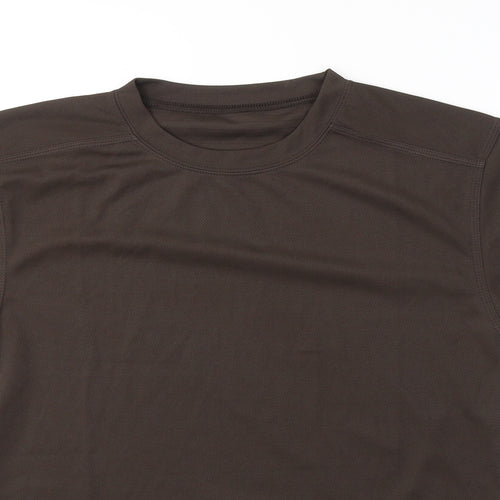 Combat Mens Brown  Polyester Pullover T-Shirt Size S Round Neck Pullover