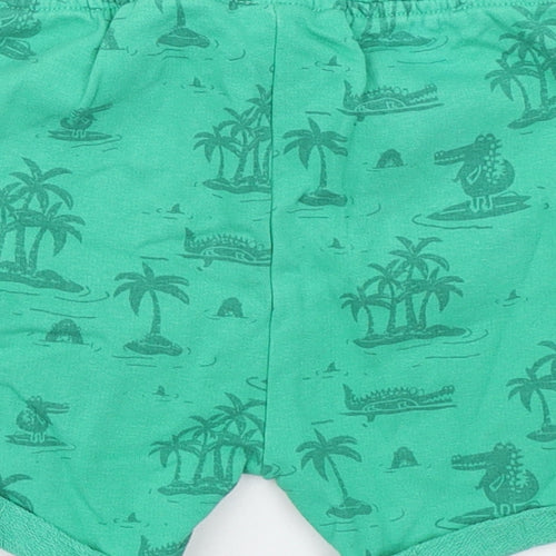 George Boys Green Geometric Cotton Sweat Shorts Size 2-3 Years  Regular