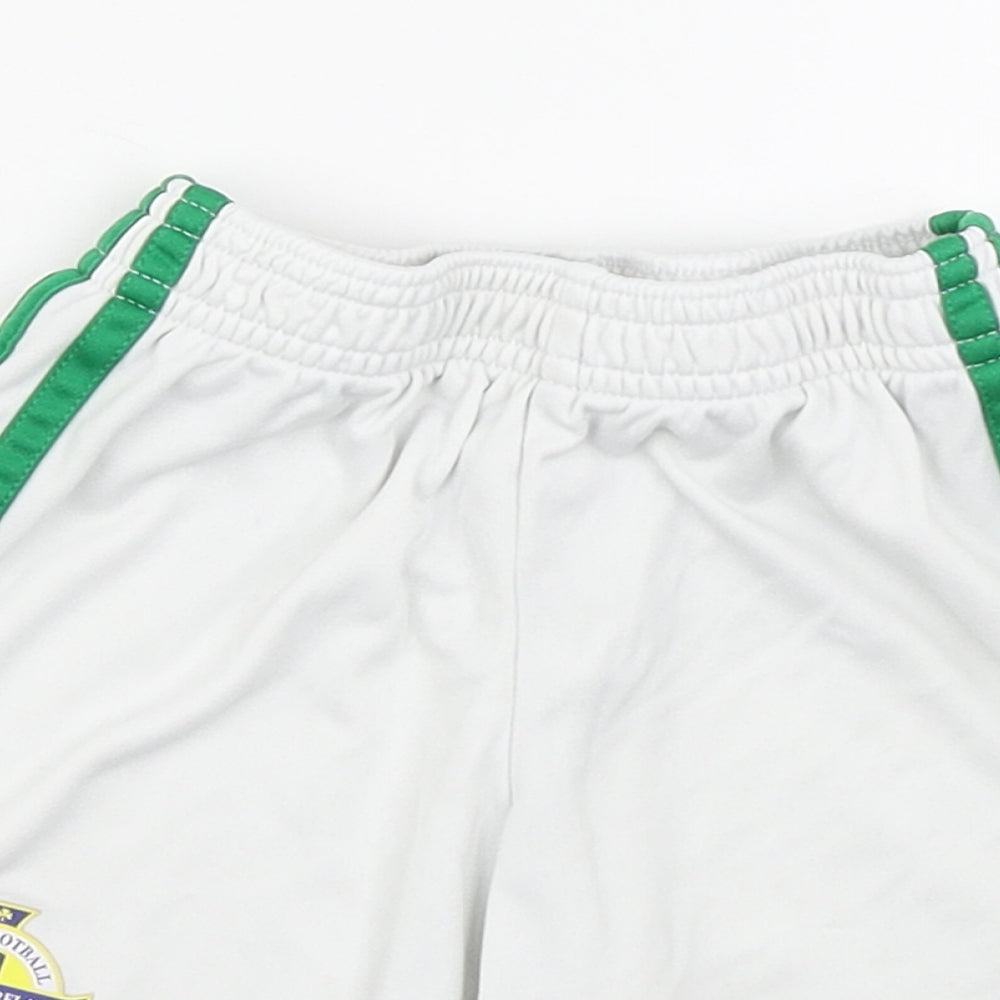 adidas Boys White  Polyester Sweat Shorts Size 3-4 Years  Regular  - Irish Football Association