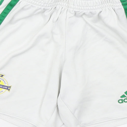 adidas Boys White  Polyester Sweat Shorts Size 3-4 Years  Regular  - Irish Football Association