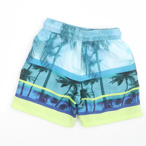 Marks and Spencer Boys Blue  100% Polyester Sweat Shorts Size 7-8 Years  Regular Drawstring - Swim short