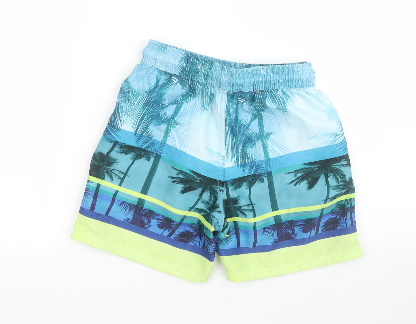 Marks and Spencer Boys Blue  100% Polyester Sweat Shorts Size 7-8 Years  Regular Drawstring - Swim short