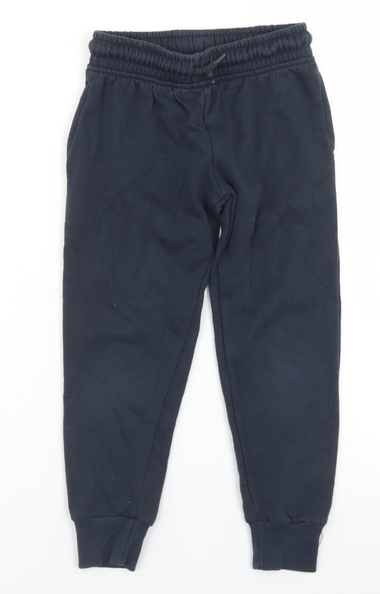 Dunnes Stores Boys Blue  Cotton Jogger Trousers Size 5 Years  Regular Drawstring