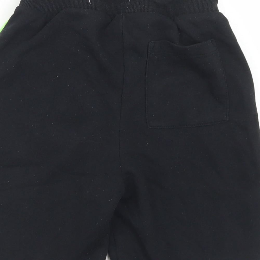 Lefties Boys Black Colourblock Cotton Sweat Shorts Size 7-8 Years  Regular Drawstring