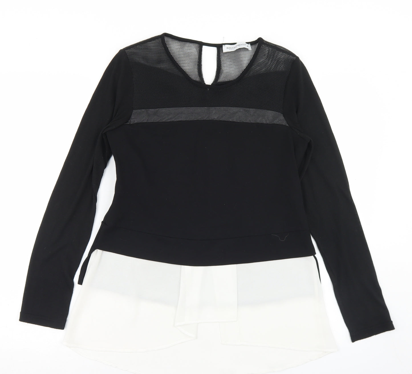 Rinascimento Womens Black  Polyester Basic T-Shirt Size M Round Neck