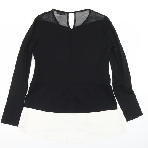 Rinascimento Womens Black  Polyester Basic T-Shirt Size M Round Neck