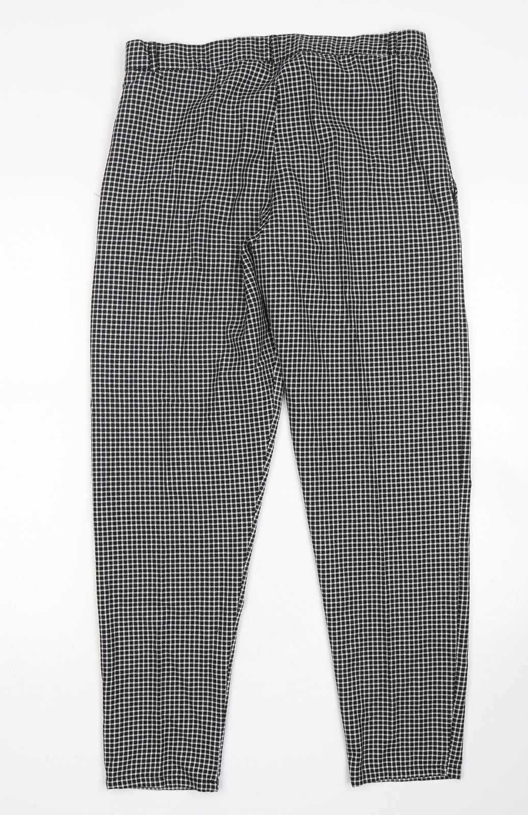 BoohooMAN Mens Multicoloured Check Polyester Trousers  Size M L29 in Regular Button