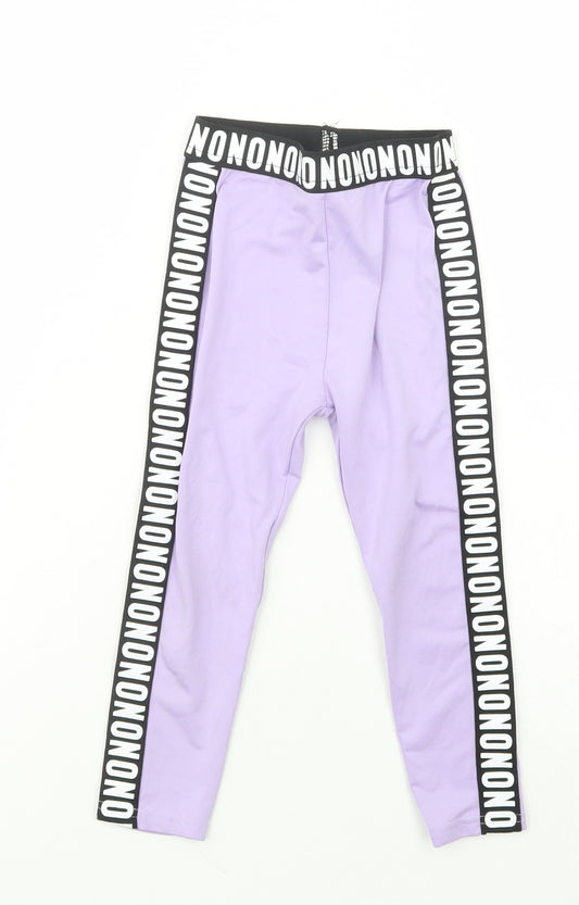SheIn Girls Purple  Polyester Jogger Trousers Size 4 Years  Regular  - Leggings