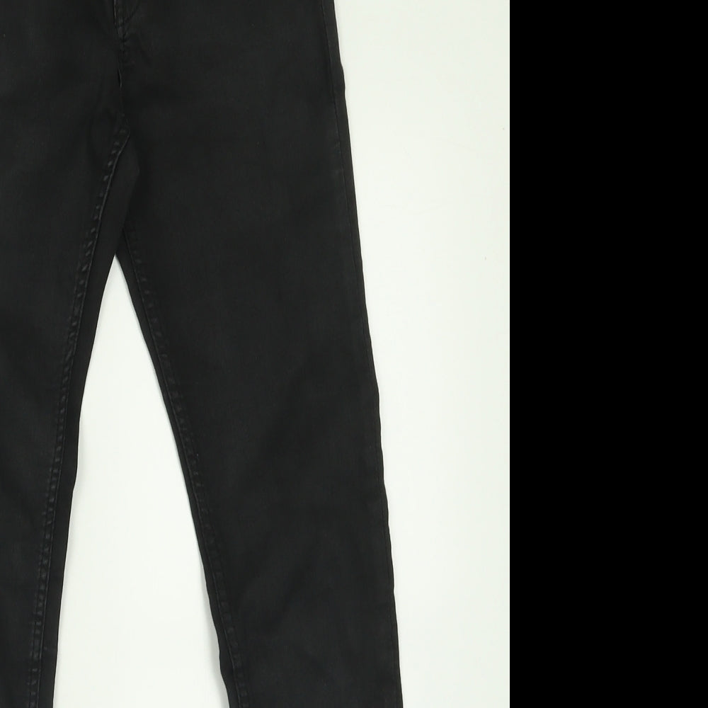 H&M Girls Black  Cotton Straight Jeans Size 10-11 Years  Regular Button