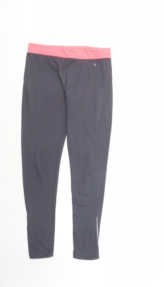 Primark Womens Grey  Polyester Compression Leggings Size 10 L30 in Regular
