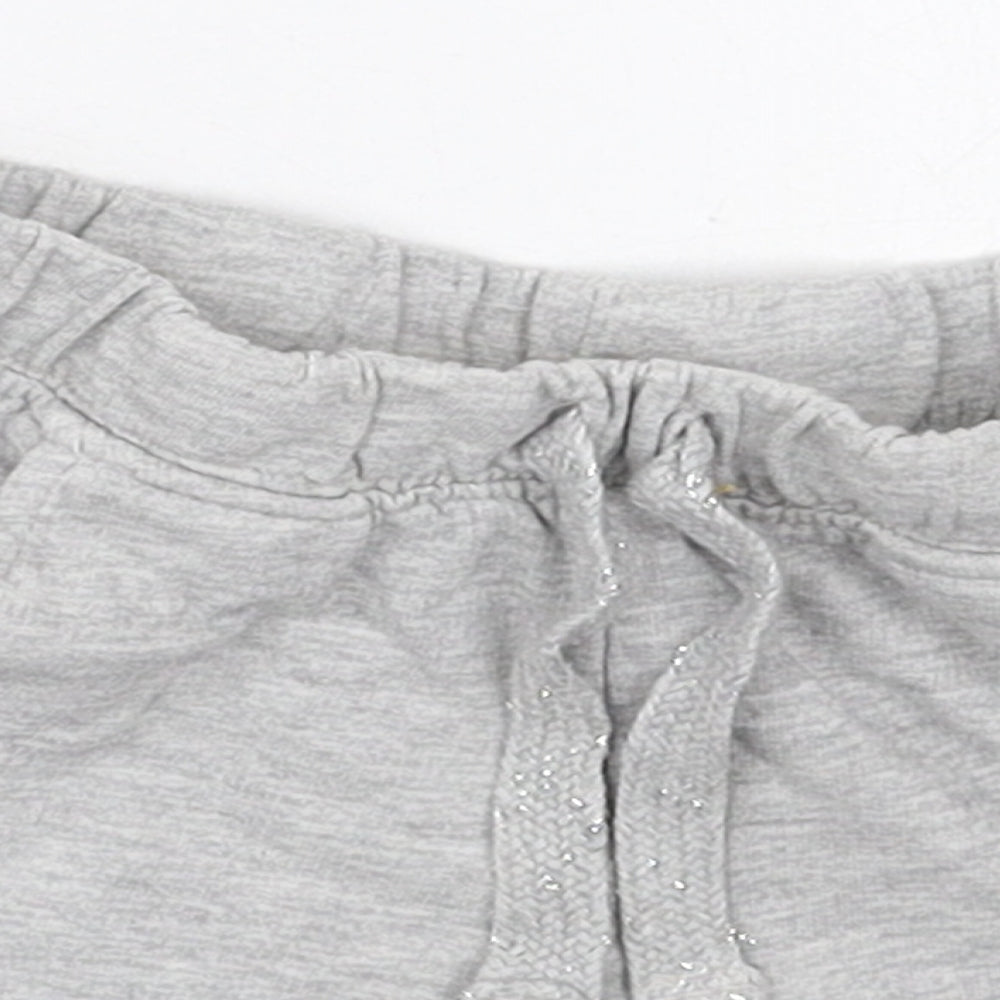 Matalan Girls Grey  Cotton Sweat Shorts Size 4 Years  Regular Drawstring
