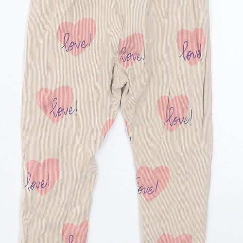 Zara Girls Beige  Cotton Carrot Trousers Size 2-3 Years  Regular  - Love