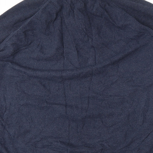 Kensington Mens Blue Mock Neck  Cotton Pullover Jumper Size XL