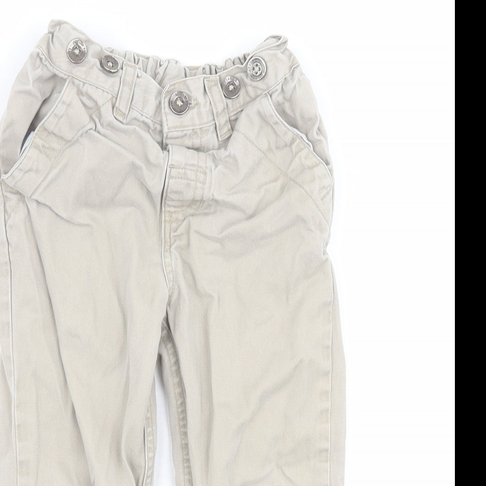 Dunnes Boys Beige  100% Cotton Chino Trousers Size 2-3 Years  Regular Zip
