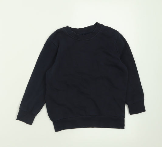 George Boys Blue Crew Neck  Cotton Pullover Jumper Size 4-5 Years  Pullover - School Wear